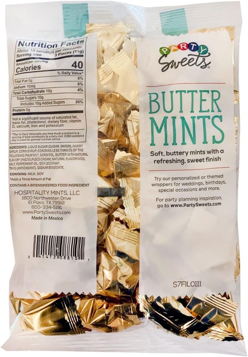 Hospitality Mints Metallic Gold Buttermints - 7-Ounce Bags (Pack of 6) - Image 2